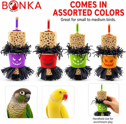 Vista 2 de Bonka Bird Toys 971 Sola Cube Creep Halloween Parrot Chew Forage Toy