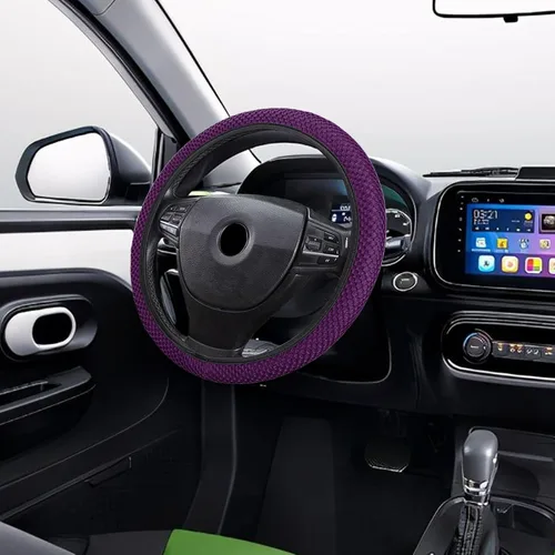 Vista 10 de HAOBO Funda elástica para volante de 15 pulgadas, cómoda funda elástica para volante de automóvil, cómoda y transpirable, funda de volante