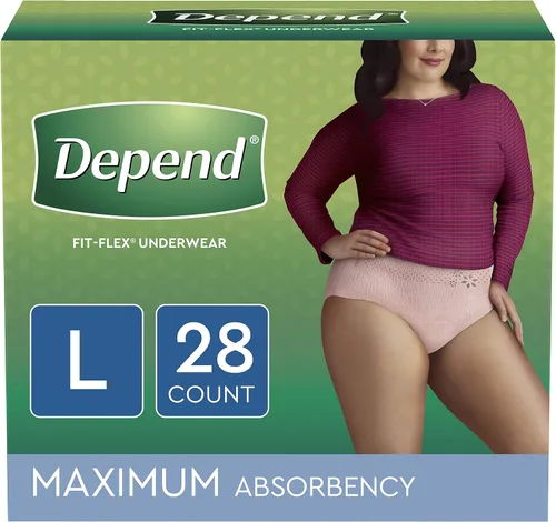 Vista 20 de Depend Ropa interior desechable de protección fresca Pretina femenina Estilo pequeño, 47915, máximo, 38 Ct