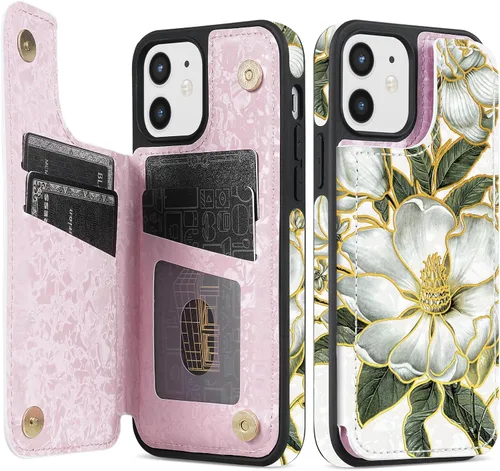 Vista 41 de NNH Funda tipo cartera compatible con iPhone Xs Max con bloqueo RFID, ranuras para tarjetas, folio de piel sintética, función atril, doble cierre
