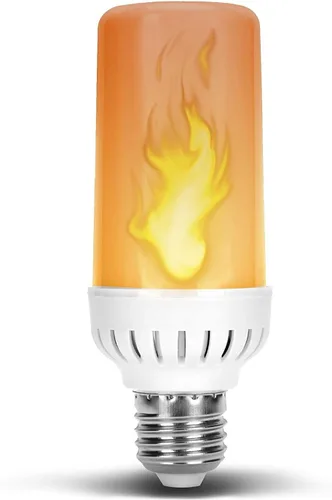 Vista 2 de Bombilla LED de llama E26 con base de tornillo Edison mediana CC, 12 voltios, iluminación de bajo voltaje para paisajismo del hogar, sistema