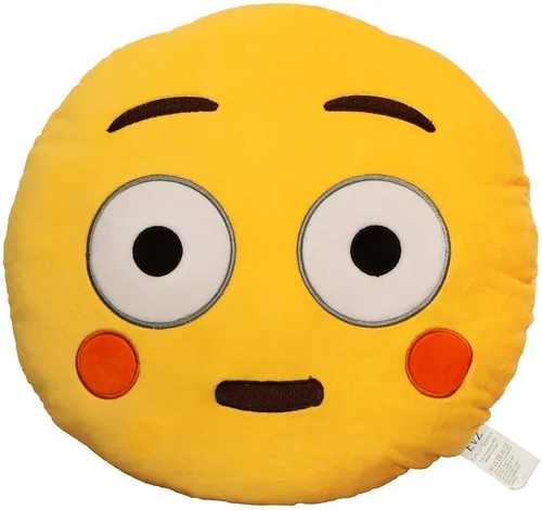 Vista 23 de Emoji Cara de Alienígena Cojín de Emoticón Relleno de Felpa Suave Almohada, Certificado Oficial, EvZ 31cm Gris