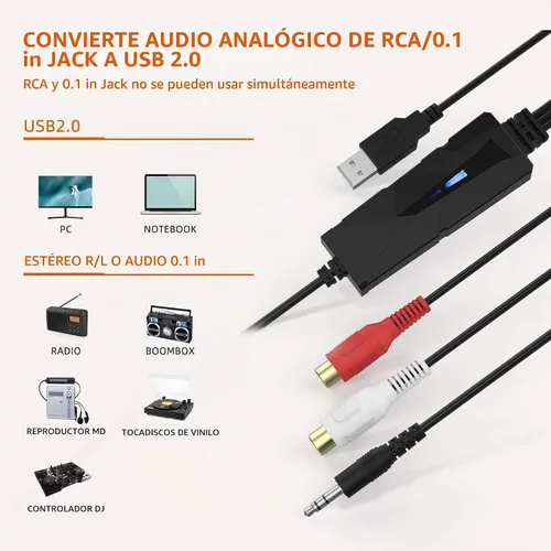 Vista 2 de DriverGenius Dispositivo de tarjeta de captura de audio USB A/C AudioXfer