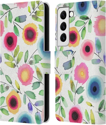 Vista 276 de Head Case Designs Officially Licensed Ninola Ditsy Flowers Yellow Nature Bold Leather Wallet Case Compatible with Samsung Galaxy A07 4G