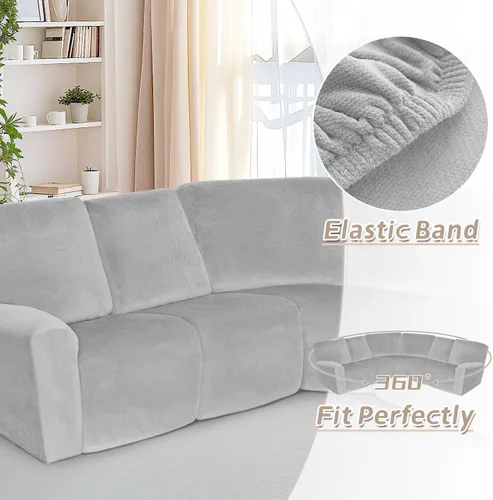 Vista 6 de Arfntevss Fundas para sofá reclinable seccional, funda de terciopelo para sofá seccional para sofá reclinable, elástica, suave en forma de L, funda