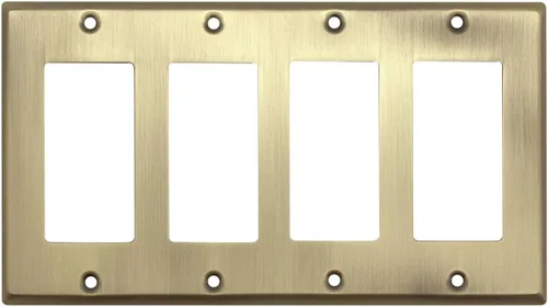 Vista 42 de Rio Salto BRASS Signature Collection MIDSIZE - Placa de pared de metal dorado para interruptor de luz o cubierta de tomacorriente, placa de pared