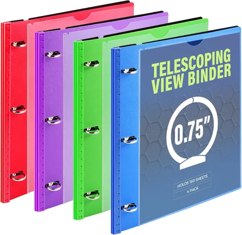 Vista 21 de WOT I Carpeta de 3 Anillos Telescópica (0.75"), Carpeta Flexible Expandible - Diseño Patentado para Fácil Portabilidad, Capacidad para 160 Hojas