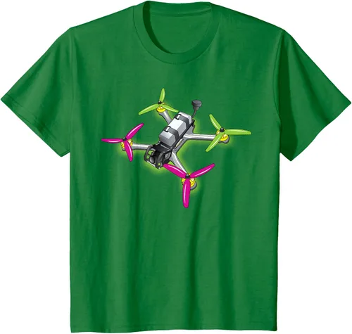 Vista 50 de Freestyle FPV Racing Drone Pilot Acro Quadcopter - Camiseta de sandía, Negro, S