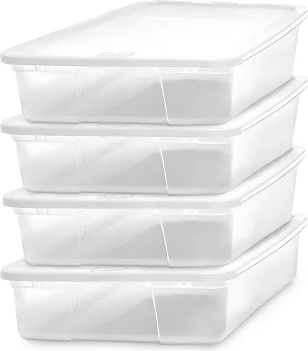 Vista 9 de HOMZ Snaplock - Contenedores organizadores grandes de plástico transparente Blanco (White Lid)