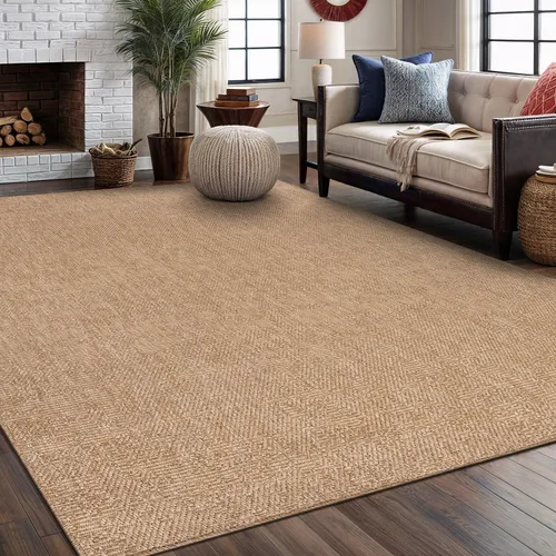 Vista 25 de Tapete de Puerta de Yute Fácil 2x3 Pies Interior Exterior Alfombras Naturales Alfombra de Fibra Sólida Alfombra de Área Tejida Boho Fácil de Limpiar