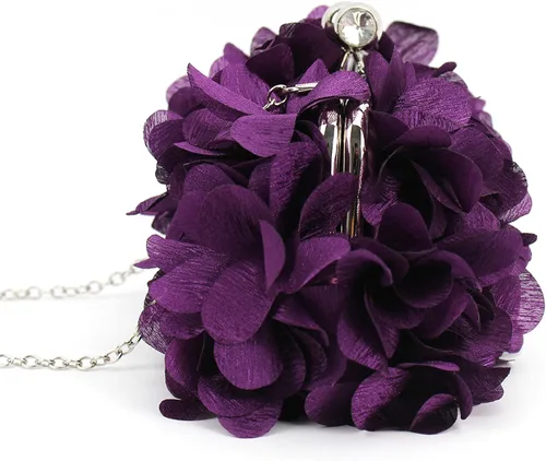 Vista 4 de Buddy - Bolso de mano de satén suave para mujer, con forma de rosa, para boda, fiesta