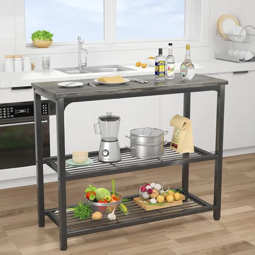 Vista 6 de Ecoprsio Mesa consola pequeña, mesa de sofá con estantes dobles de malla, moderna mesa de entrada para entrada, pasillo, vestíbulo, pasillo
