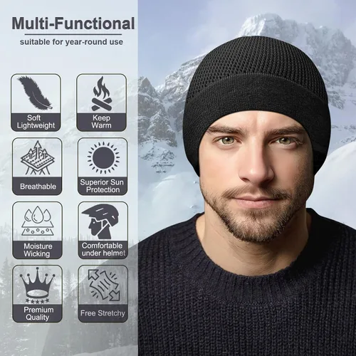 Vista 2 de Gorro de bambú ligero para hombres y mujeres, suave y cómodo para dormir
