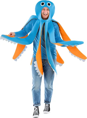 Vista 4 de Fun Shack Disfraz de pulpo para adultos, disfraz de Halloween de pulpo, disfraz de criatura marina para adultos, disfraz de pulpo para adultos, Pulpo