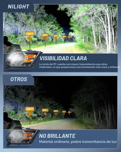 Vista 3 de Nilight Conjunto de faros delanteros para Ford Mustang Pickup Truck 2010 2011 2012 2013 2014 repuesto de faro carcasa negra reflector ámbar lado