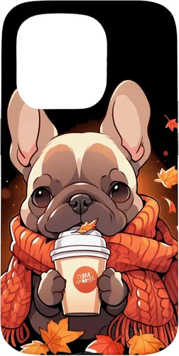 Vista 14 de French Bulldog Fall Autumn Pumpkin Spice Latte Frenchie Dog Case for iPhone 17