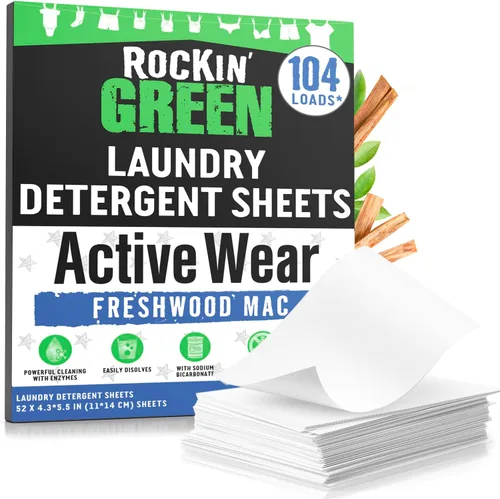 Vista 11 de Rockin' Green Detergente para Ropa, A Base de Plantas, Detergente en Polvo Totalmente Natural para Ropa, Vegano y Biodegradable Combate Olores