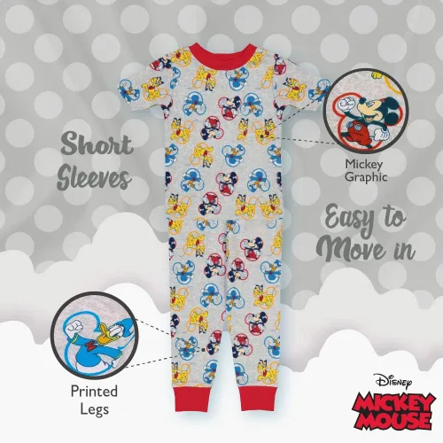Vista 5 de Disney Boys 4-Piece Snug-fit Cotton Pajamas Set