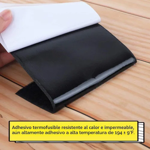 Vista 3 de 4in x 9ft Strong Sticky Hook and Loop Tape Black Heavy Duty Adhesive Strips Nailon negro, respaldo autoadhesivo fuerte, para cojines de sofá