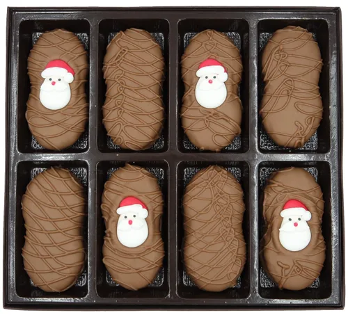 Vista 29 de Galletas de la marca Philadelphia Candies cubiertos por ambos lados de chocolate negro y con leche, y crema de cacahuete de la marca Nutter Butter