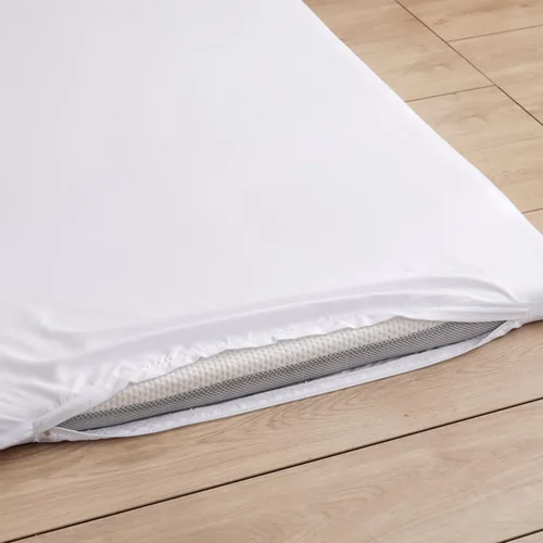 Vista 6 de Protector de colchón con cremallera, funda lavable impermeable y a prueba de polvo, se adapta a colchones de 2 a 3.9 in (individual/doble/Queen/King)
