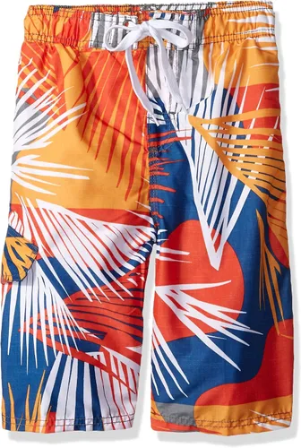 Vista 8 de Kanu Surf Boys' Tahiti Boys Swim Trunks with UPF 50+ Sun Protection-Quick Dry Boys Swimsuit Baja Azul Marino/Verde