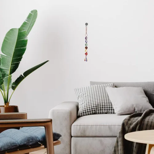Vista 8 de Adornos colgantes de cristal hechos a mano para ventana de automóvil, 7 chakras, decoración del hogar, adorno de Feng Shui, yoga, meditación