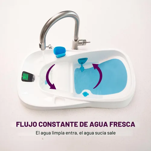 Vista 3 de 4moms Bañera de agua limpia, bañera 3 en 1 Grow-with-Me con termómetro digital para recién nacidos a niños pequeños, ensamblada en los Estados Unidos