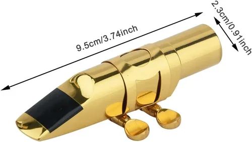 Vista 3 de Boquilla de saxofón alto con tapa y ligaduras, boquillas de saxofón alto Eb de metal de latón para profesionales y principiantes de saxofón