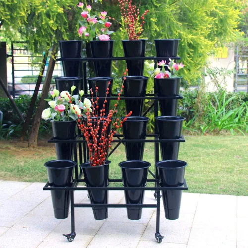 Vista 7 de Zhongma Soporte de exhibición de flores de 4 niveles con cubos de 16 piezas