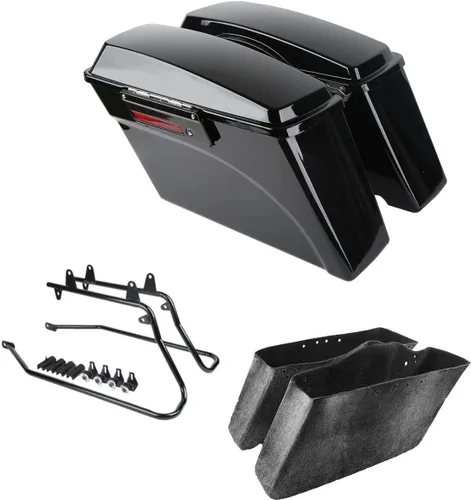 Vista 21 de Kit de soporte de conversión para alforjas extendidas de 4" TCMT, compatible con Harley Heritage Softail Fatboy FLSTF Breakout 1984-2017, negro