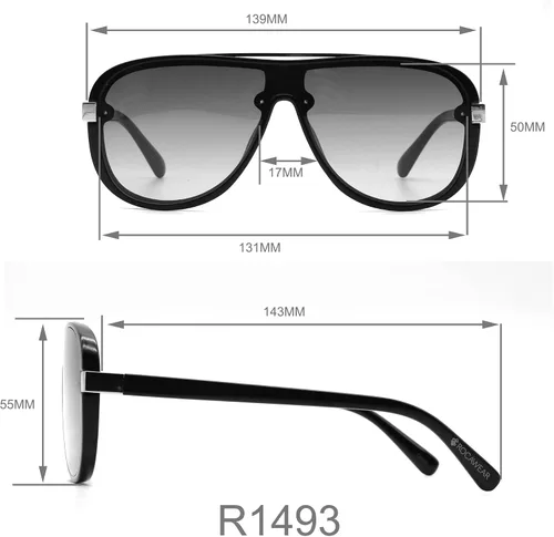Vista 5 de Rocawear Modern UV Protective Aviator Shield Sunglasses