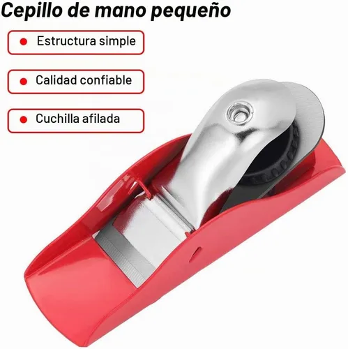 Vista 3 de Mini cepilladora de madera ajustable de 3-1/2 pulgadas, mini cepilladora de mano para carpintería, plano de bloque, avión de mano pequeño