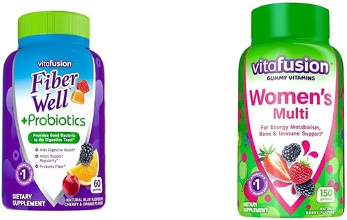 Vista 14 de Vitafusion Fiber Well - Gomitas probióticas 0.11 onzas de fibra 60 vitaminas gomosas para adultos para mujeres y hombres Plus prebióticos