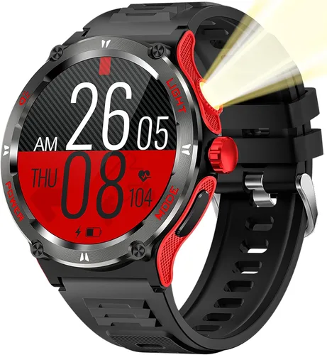 Vista 11 de Yihou Reloj inteligente con brújula y linterna, rastreador de actividad militar para Android iOS