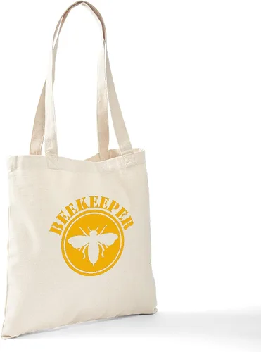 Vista 7 de CafePress Beekeeper Stencil Tote Bag Reusable Natural Beige Canvas Shopping Bag