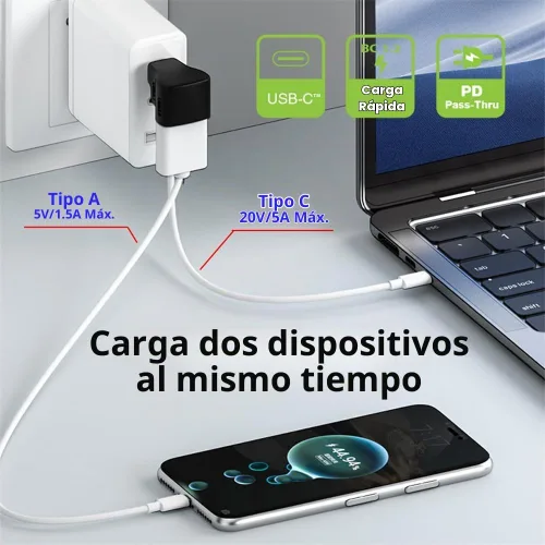Vista 7 de 10Gbps USB3.0 tipo C macho a OTG dual tipo-A y tipo-C hembra divisor de alimentación y datos con ángulo compatible con Steam Deck portátil