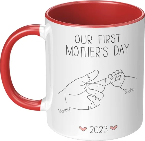 Vista 8 de Taza para el día de la madre para mamá de hija e hijo – Taza de café divertida para la mejor mamá del mundo – Regalo único de cumpleaños para esposa