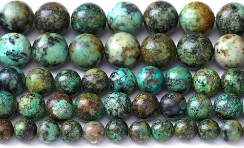 Vista 3 de 4MM 88 piezas de cuentas sueltas de piedra natural verde turquesa africana para hacer pulseras y collares de bricolaje