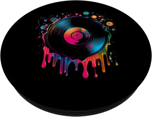 Vista 2 de Disco de vinilo retro vintage tocadiscos 80s 90s PopSockets intercambiables PopGrip