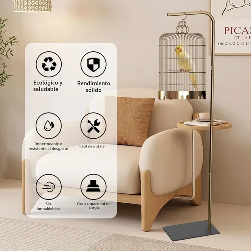 Vista 3 de Jaula colgante para pájaros de 67 pulgadas, soporte de jaula para pájaros