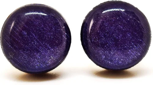 Vista 25 de Juego de Aretes de Tuercas, Brillo, 10 mm, Tuercas Redondas para Mujeres, Niñas y Hombres, Hecho a Mano, Postes de Acero Inoxidable para Orejas