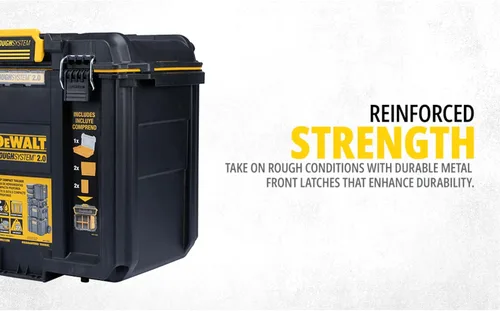 Vista 22 de DEWALT TOUGHSYSTEM 2.0 Caja de herramientas profunda compacta y duradera con divisores extraíbles (DWST08035)