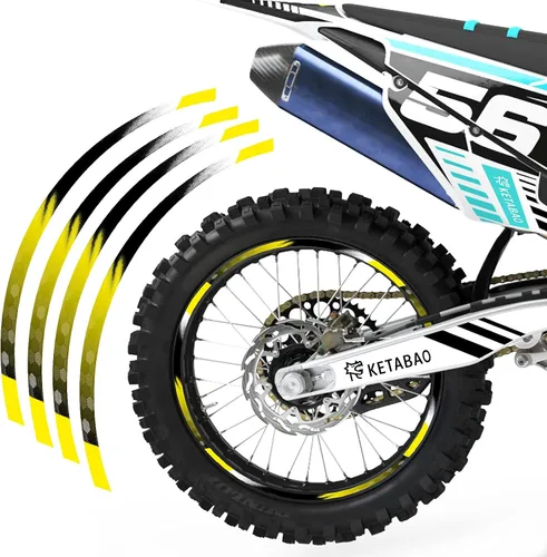 Vista 10 de KETABAO Cinta adhesiva para llanta de motocross B01, diseño de rayas de 21, 19 pulgadas, compatible con RMZ 250 450 RM-Z250 RM-Z450 (azul)