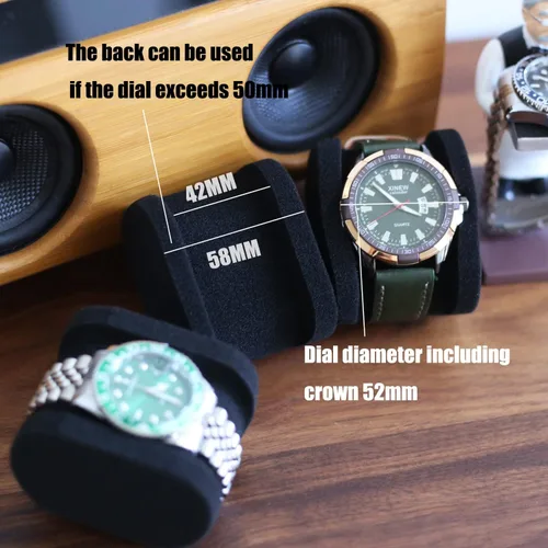 Vista 4 de Caja organizadora de reloj duro para hombres o mujeres, funda de viaje para 3 relojes, soporte portátil para relojes de pulsera y relojes
