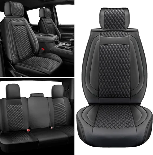 Vista 2 de Octomo Juego completo de fundas de asiento compatibles con Chevy Silverado GMC Sierra Custom Fit 2007 a 2023 1500 2500HD 3500HD Crew Double Extended