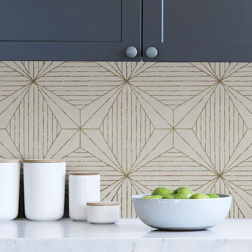 Vista 3 de Scott Living WallPops - Papel tapiz dorado para despegar y pegar, NuWallpaper