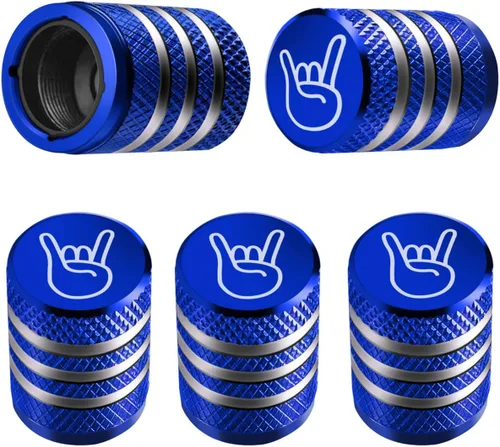 Vista 42 de Tapones para vástago de válvula de neumático, paquete de 5, tapa de aire de neumático N2, metal nitrógeno con forro de plástico, resistente a
