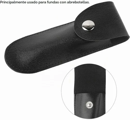 Vista 4 de Abrebotellas Funda de cuero negro Profesional bolsillo plegable portacuchillos