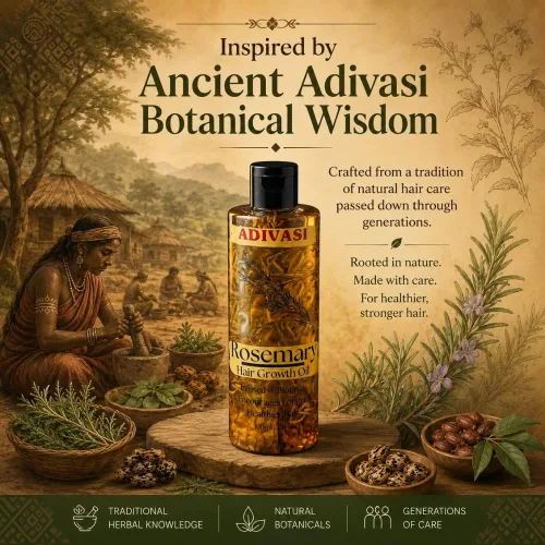 Vista 3 de BlueQueen Adivasi - Aceite natural puro para el cabello, hecho por Pure Adivasi, aceite indio para el cabello para hombres y mujeres, aceite bio